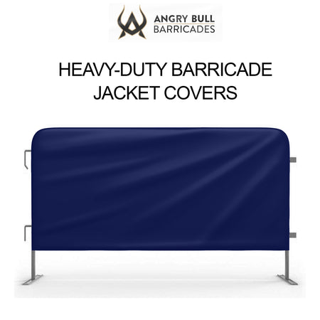 Custom Printed Heavy Duty Barricade Jacket Covers For 8.5 FT Barricades - Angry Bull Barricades - Crowd Control Warehouse