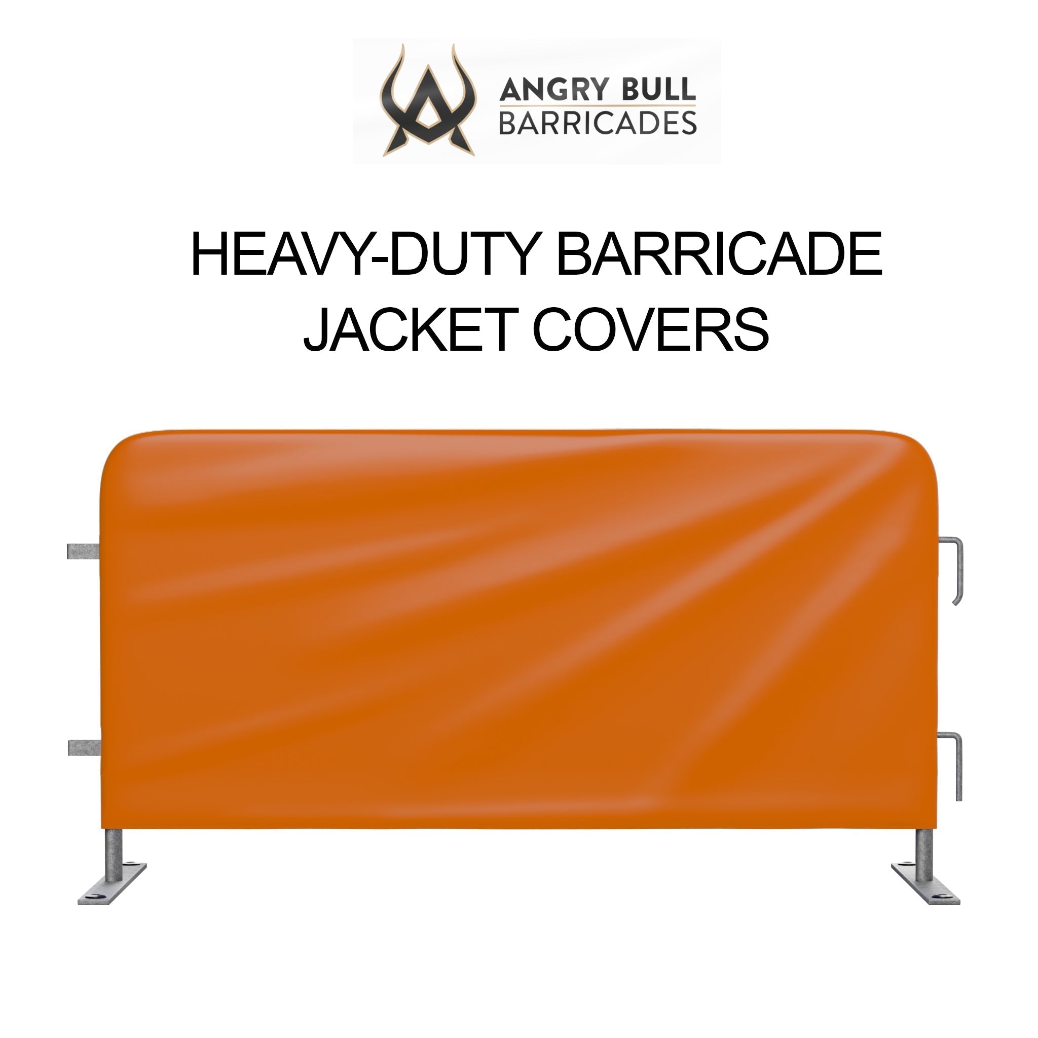 Custom Printed Heavy Duty Barricade Jacket Covers For 8.5 FT Barricades - Angry Bull Barricades - Crowd Control Warehouse