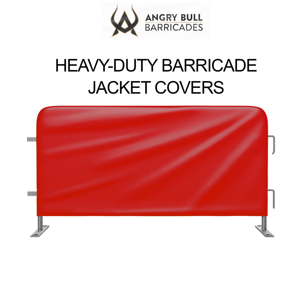 Custom Printed Heavy Duty Barricade Jacket Covers For 8.5 FT Barricades - Angry Bull Barricades - Crowd Control Warehouse