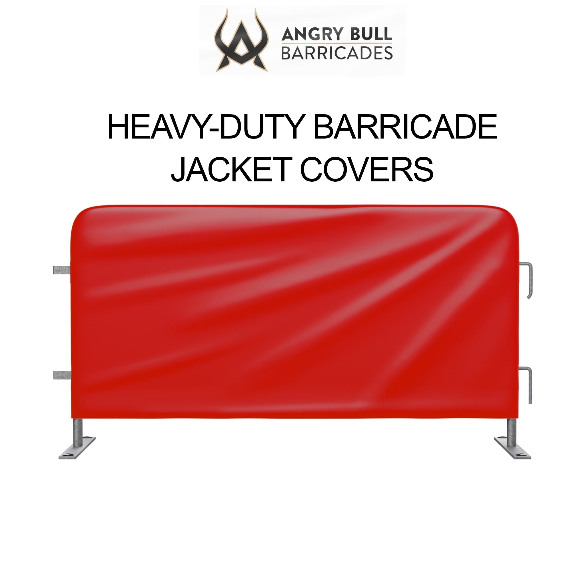 Custom Printed Heavy Duty Barricade Jacket Covers For 8.5 FT Barricades - Angry Bull Barricades - Crowd Control Warehouse