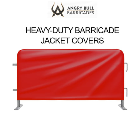 Custom Printed Heavy Duty Barricade Jacket Covers For 8.5 FT Barricades - Angry Bull Barricades - Crowd Control Warehouse