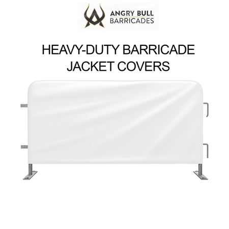 Custom Printed Heavy Duty Barricade Jacket Covers For 8.5 FT Barricades - Angry Bull Barricades - Crowd Control Warehouse