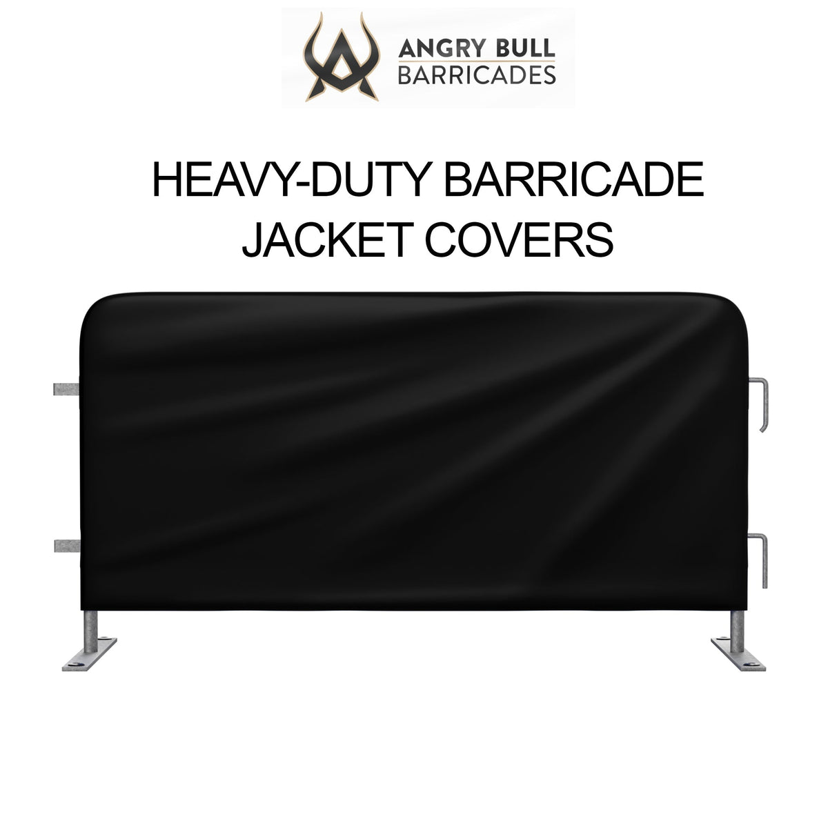Custom Printed Heavy Duty Barricade Jacket Covers For 8.5 FT Barricades - Angry Bull Barricades - Crowd Control Warehouse