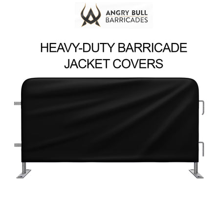 Custom Printed Heavy Duty Barricade Jacket Covers For 8.5 FT Barricades - Angry Bull Barricades - Crowd Control Warehouse