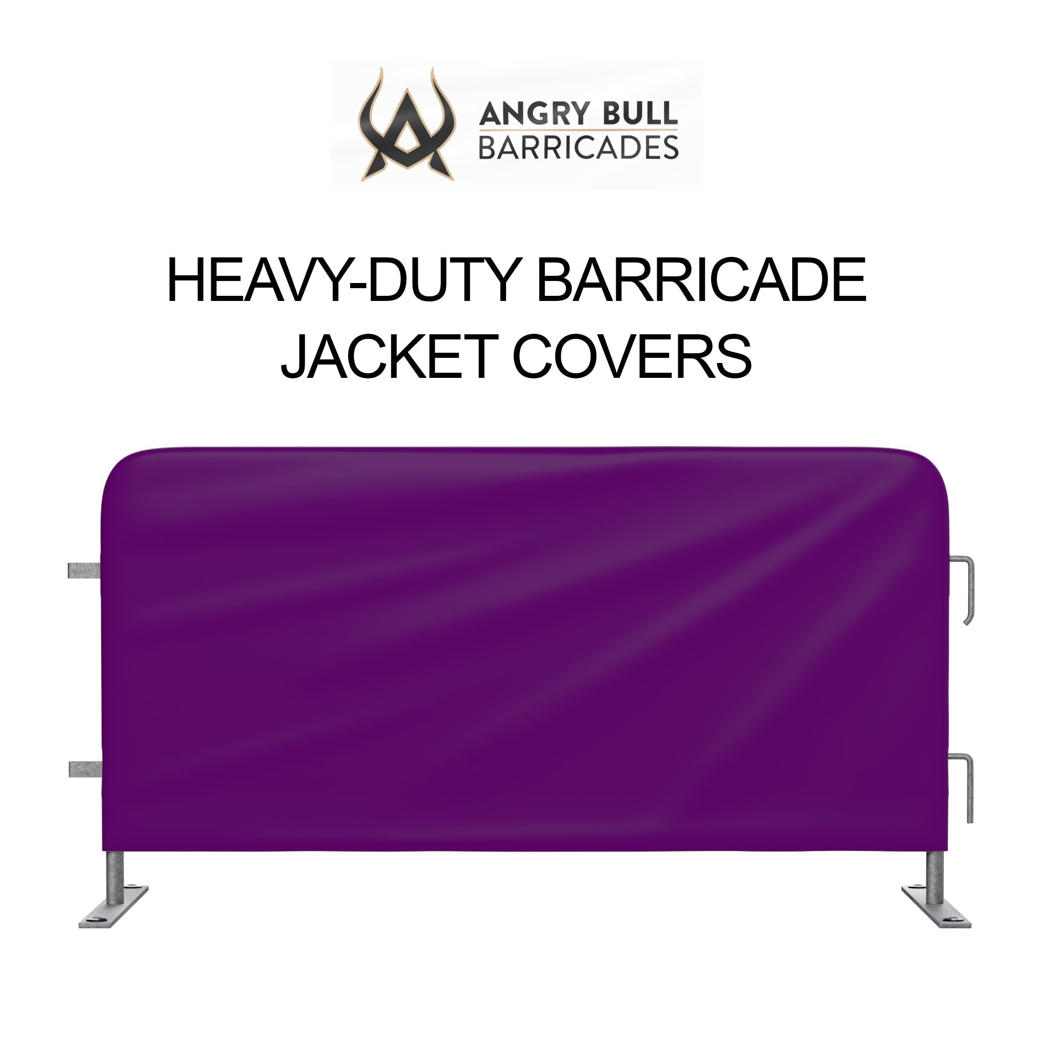 Custom Printed Heavy Duty Barricade Jacket Covers For 8.5 FT Barricades - Angry Bull Barricades - Crowd Control Warehouse