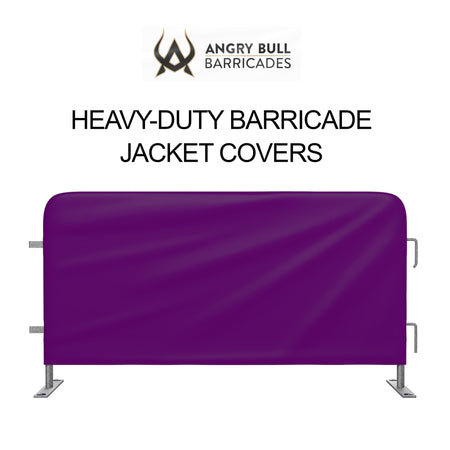 Custom Printed Heavy Duty Barricade Jacket Covers For 8.5 FT Barricades - Angry Bull Barricades - Crowd Control Warehouse