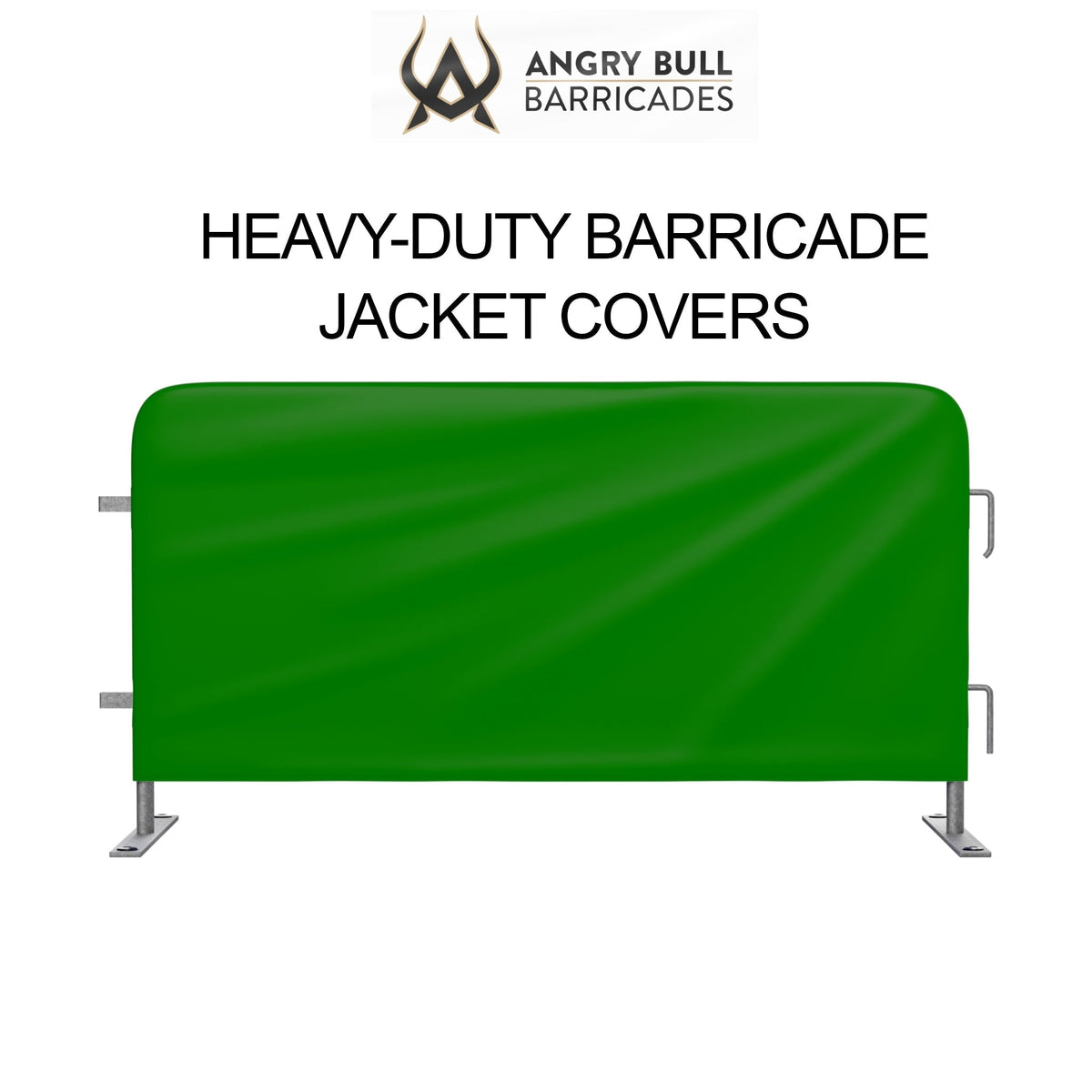 Custom Printed Heavy Duty Barricade Jacket Covers For 8.5 FT Barricades - Angry Bull Barricades - Crowd Control Warehouse