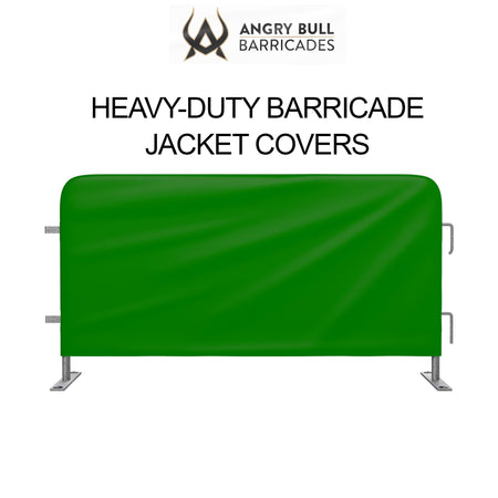 Custom Printed Heavy Duty Barricade Jacket Covers For 8.5 FT Barricades - Angry Bull Barricades - Crowd Control Warehouse