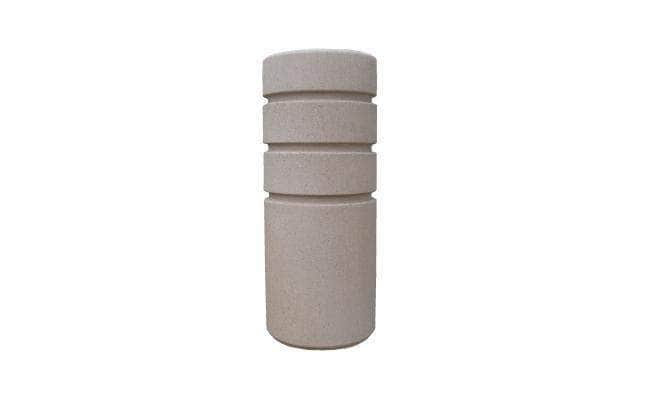 Cylindrical Bollard with Three Reveal Lines - Crowd Control Warehouse