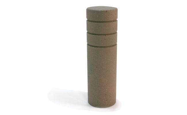 Cylindrical Bollard with Three Reveal Lines - Crowd Control Warehouse