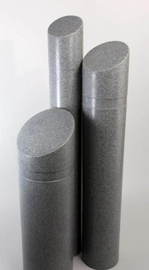Decorative Slant Top Bollard Cover - Charcoal Gray Granite