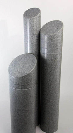 Decorative Slant Top Bollard Cover - Charcoal Gray Granite