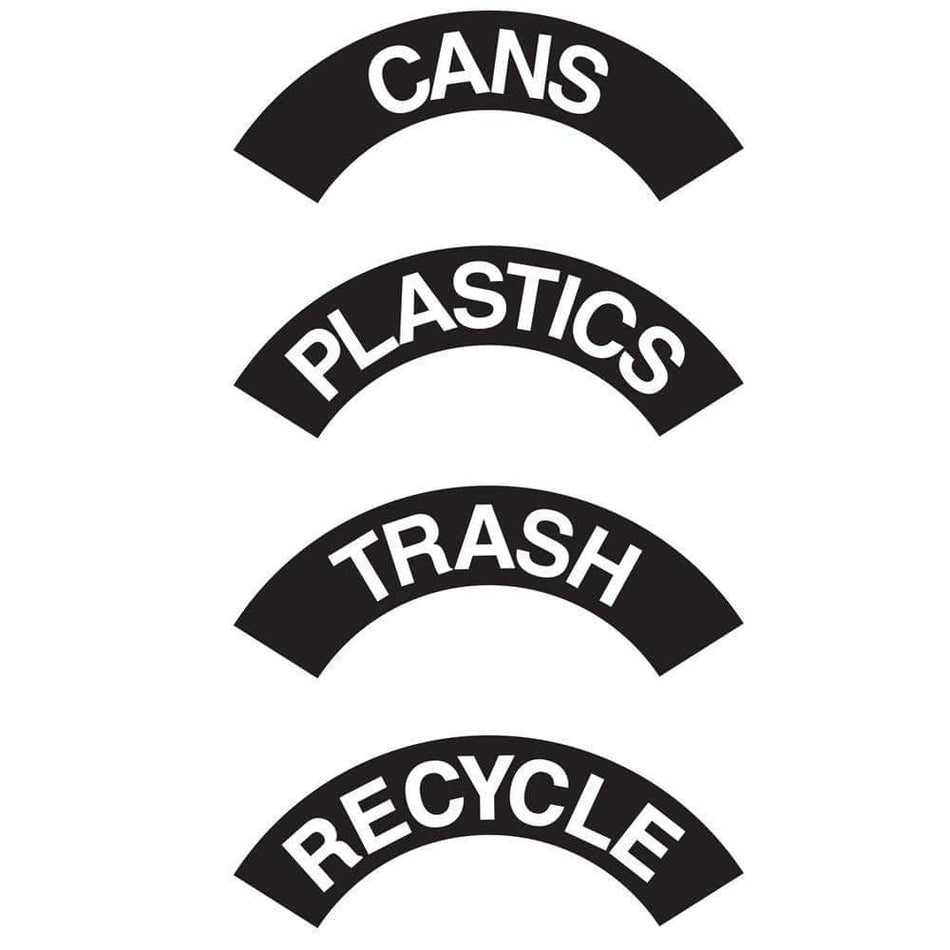 Decals for Flat Top Lid Trash Receptacles - Crowd Control Warehouse