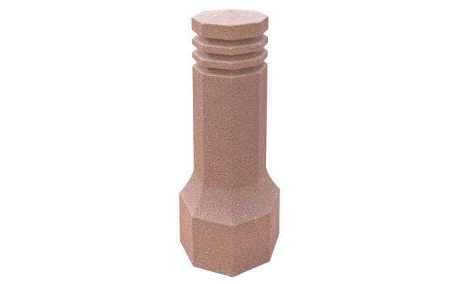 Decorative Bollard with Three Reveal Lines and Octagon Base - Crowd Control Warehouse