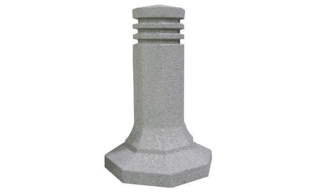 Decorative Bollard with Three Reveal Lines and Tapered Base - Crowd Control Warehouse