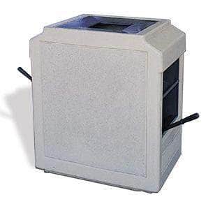 Double Auto Attendant ADA Accessible Cast Aluminum Lid with Storage - 18 Gallon Capacity - Crowd Control Warehouse