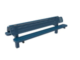 Double Pedestal Park Bench with Back - Circular Pattern - Crowd Control Warehouse