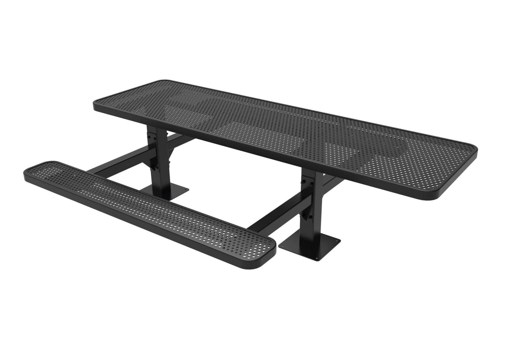 Double Pedestal Rectangular Picnic Table - Circular Pattern - Surface Mount - 8 Ft. - Crowd Control Warehouse
