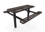 Double Pedestal Rectangular Picnic Table - Diamond Pattern - Inground Mount - Crowd Control Warehouse