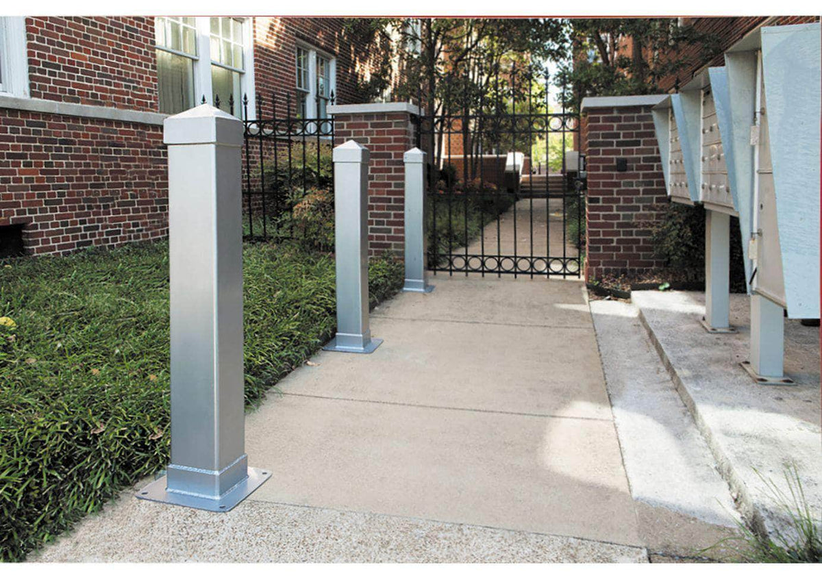 Dover Series Square Post Bollard - 3 Ft. or 4 Ft. - Crowd Control Warehouse