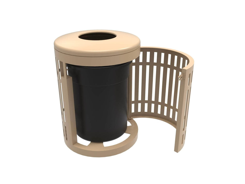 Downtown Side Opening Trash Receptacles - Crowd Control Warehouse