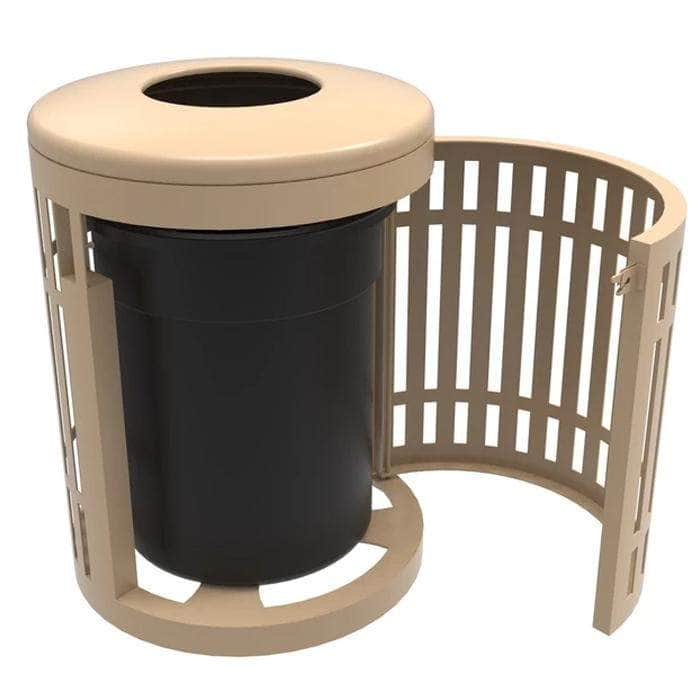 Downtown Side Opening Trash Receptacles - Crowd Control Warehouse