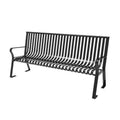 Downtown Park Bench with Back