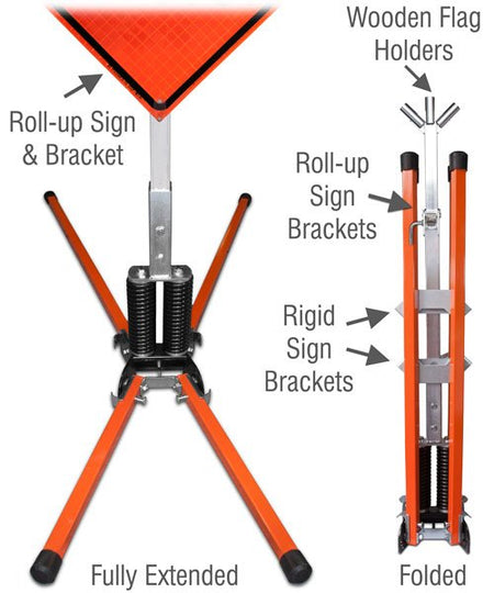 Dual Spring Stand For Rigid or Roll - Up Signs - Crowd Control Warehouse