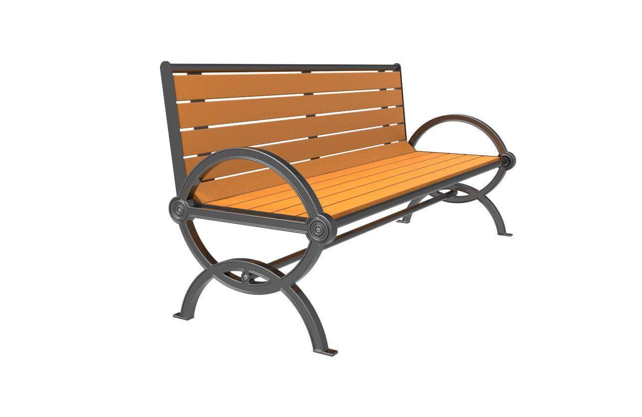 Durham Bench with Back - Recycled Plastic - Crowd Control Warehouse