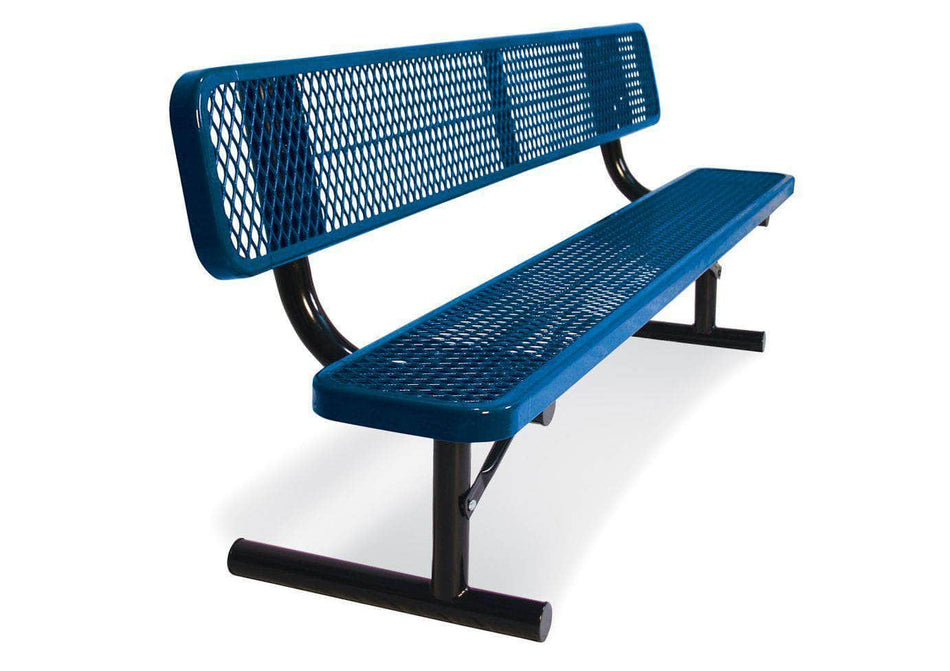 Extra Heavy - Duty Bench with Back - Diamond Pattern - Crowd Control Warehouse