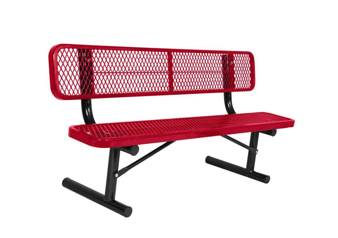 Extra Heavy - Duty Bench with Back - Diamond Pattern - Crowd Control Warehouse