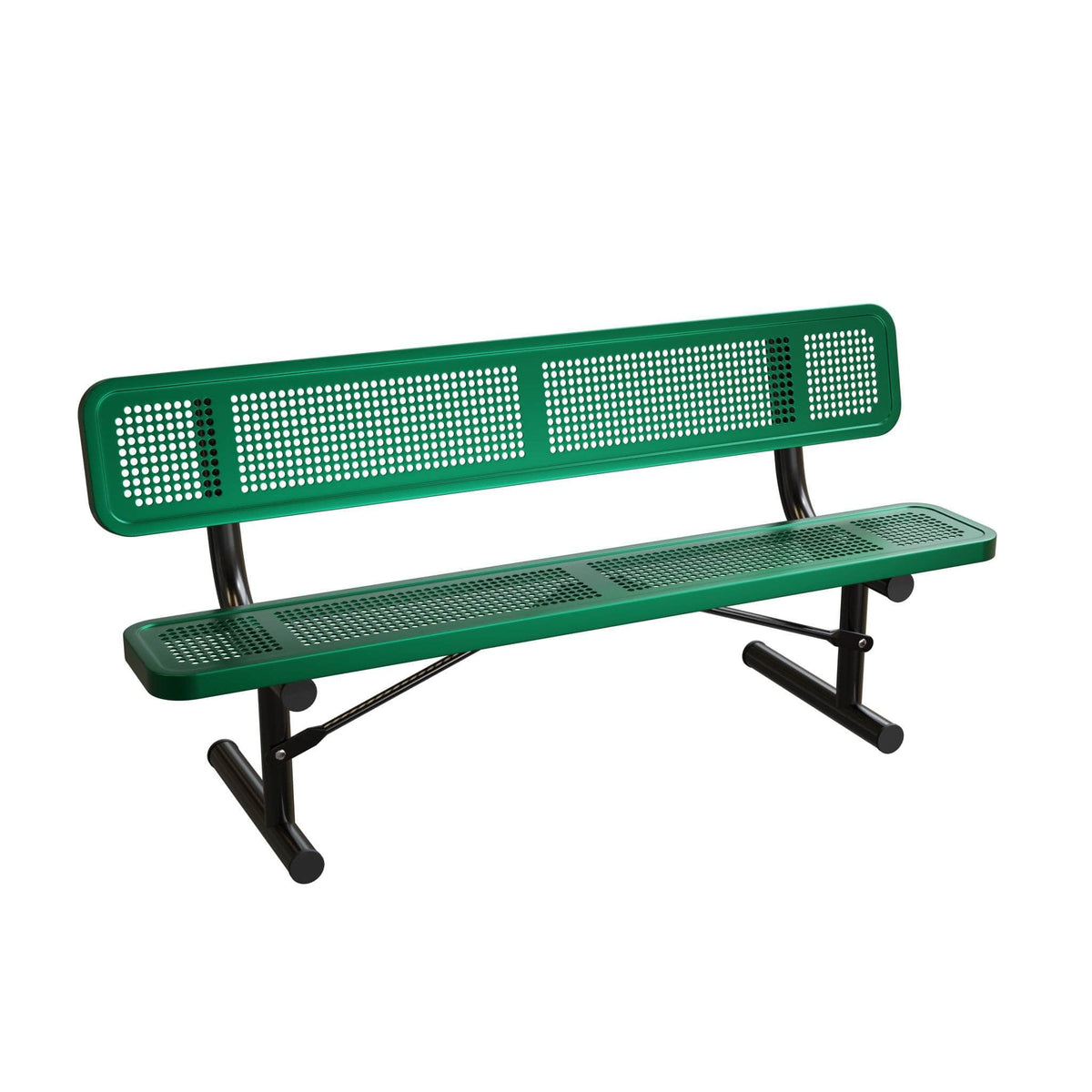 Extra Heavy - Duty Bench with Back - Perforated Pattern - Crowd Control Warehouse