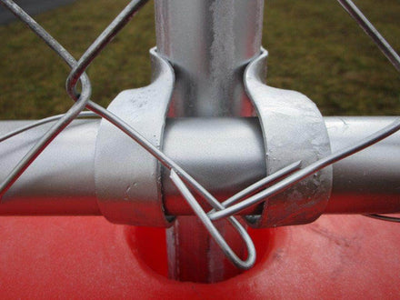 Jersey Barrier Chain Link Fencing Connection with Included Purlin Clamp
