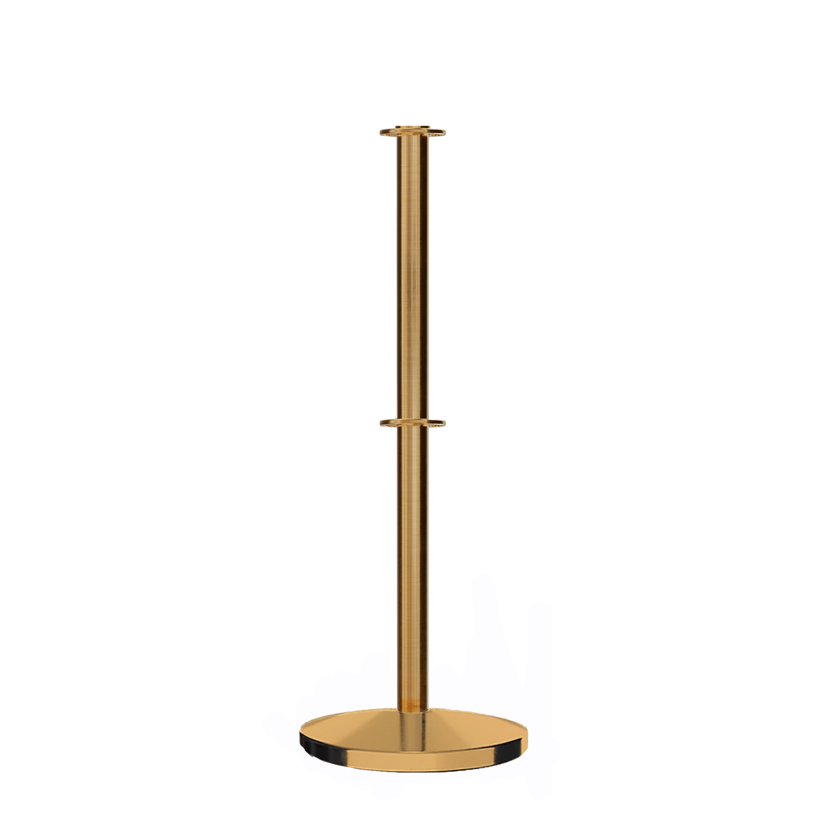 Flat Top Dual Rope Stanchion with Cast Iron Base - Montour Line CILineD - Crowd Control Warehouse
