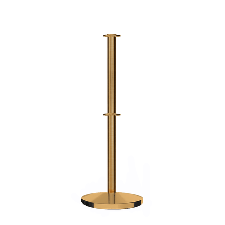 Flat Top Dual Rope Stanchion with Cast Iron Base - Montour Line CILineD - Crowd Control Warehouse