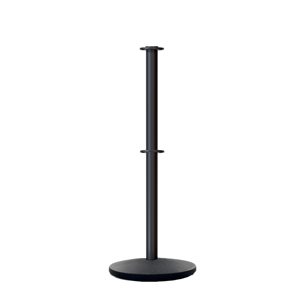 Flat Top Dual Rope Stanchion with Cast Iron Base - Montour Line CILineD - Crowd Control Warehouse