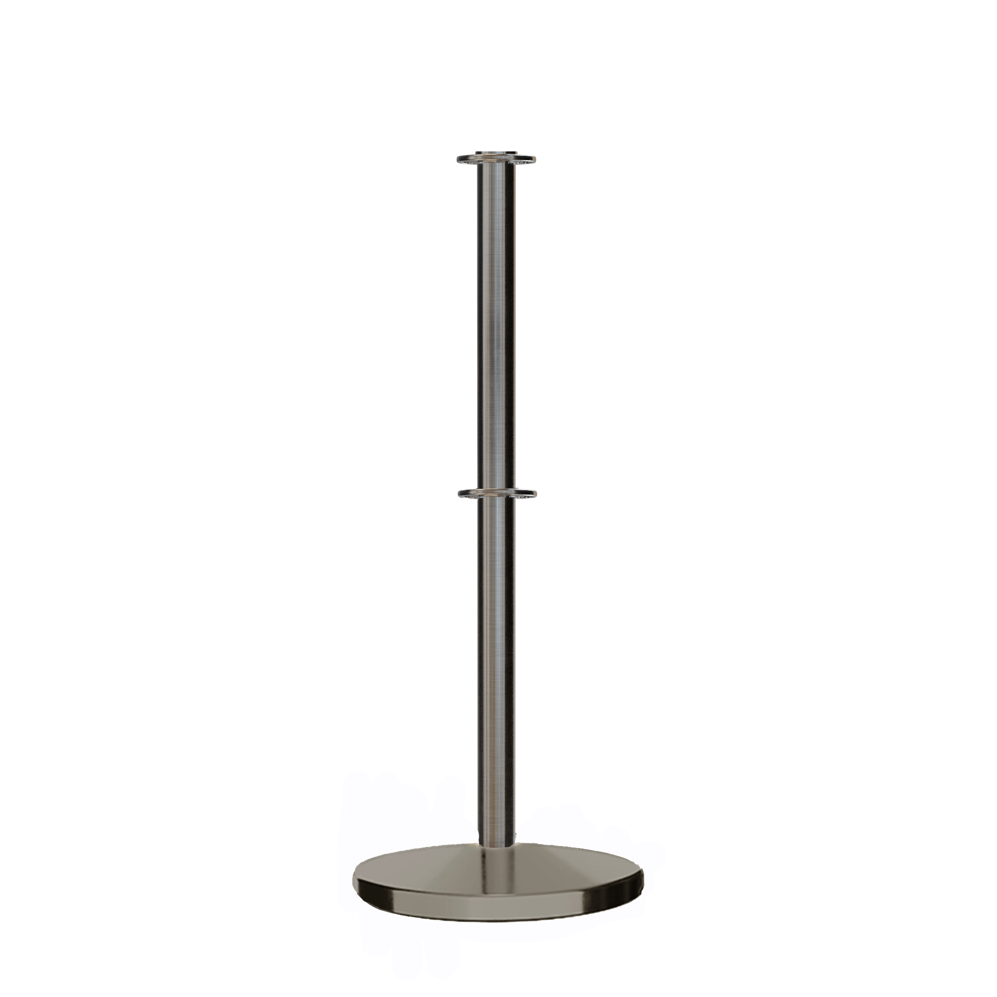 Flat Top Dual Rope Stanchion with Cast Iron Base - Montour Line CILineD - Crowd Control Warehouse