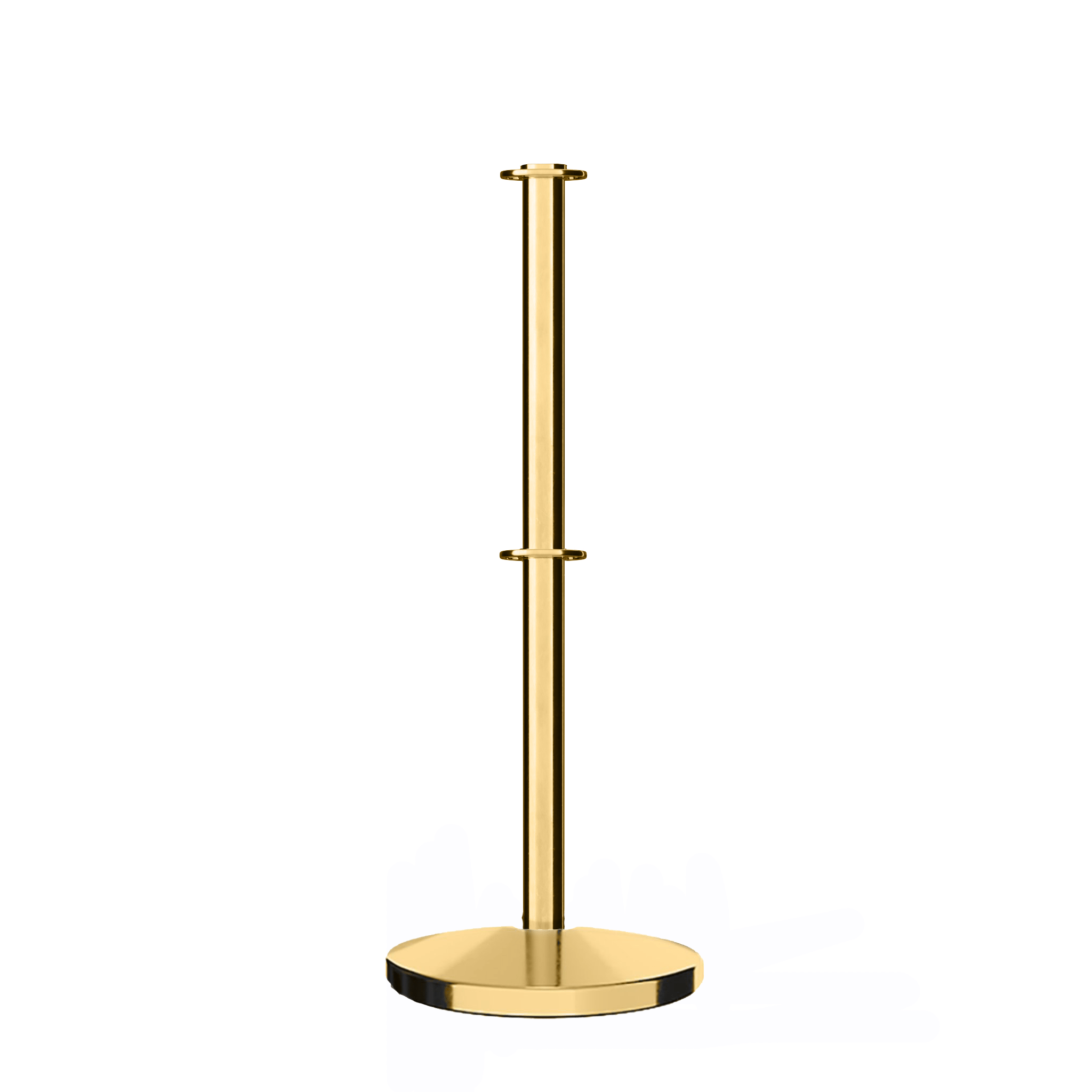 Flat Top Dual Rope Stanchion with Cast Iron Base - Montour Line CILineD - Crowd Control Warehouse