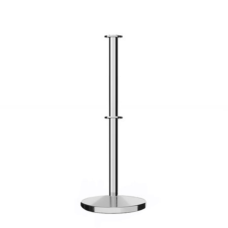 Flat Top Dual Rope Stanchion with Cast Iron Base - Montour Line CILineD - Crowd Control Warehouse