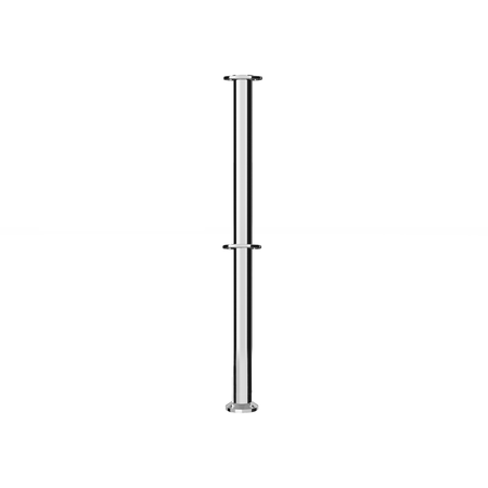 Flat Top Dual Rope Stanchion with Fixed Base - Montour Line CXLineDF - Crowd Control Warehouse