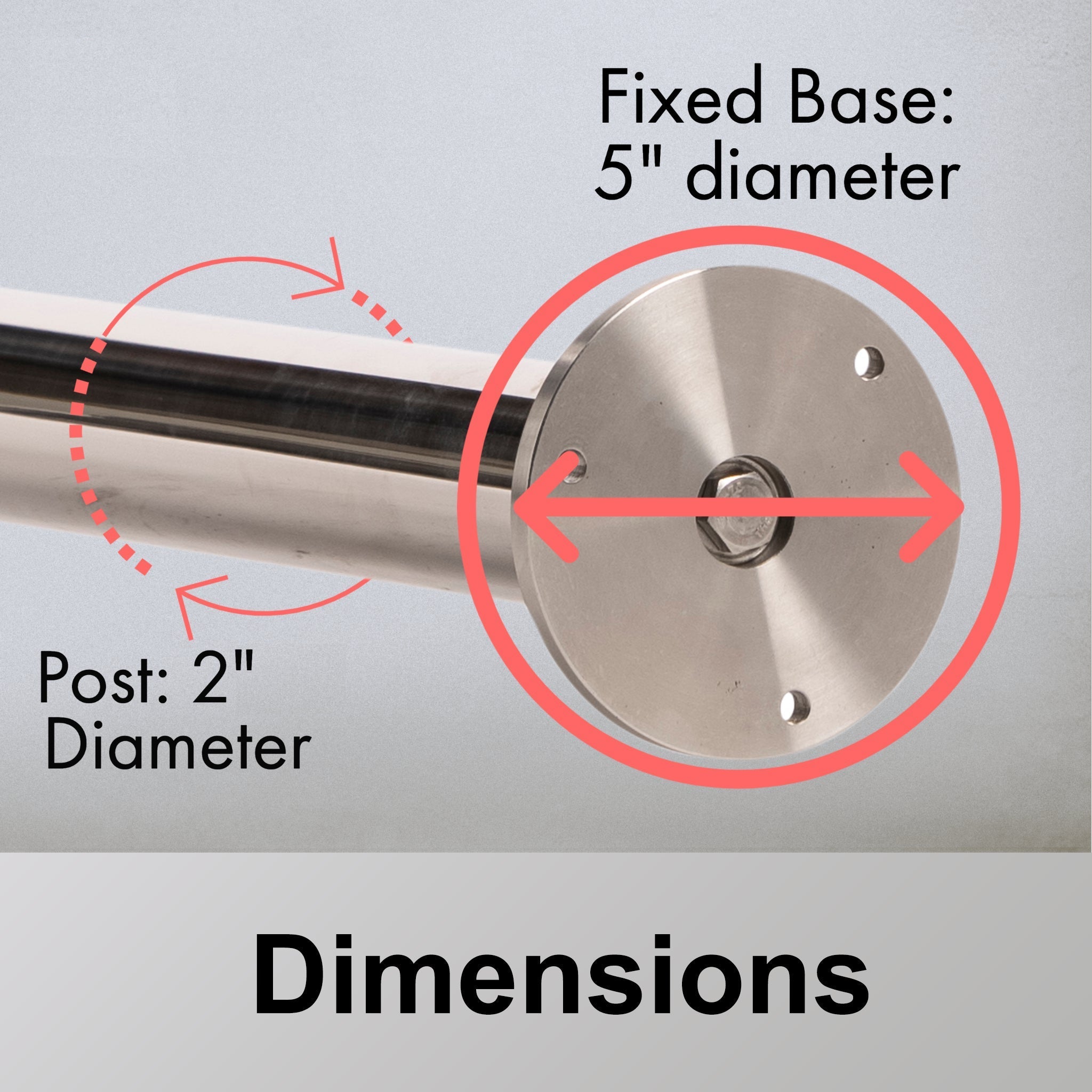 Flat Top Dual Rope Stanchion with Fixed Base - Montour Line CXLineDF - Crowd Control Warehouse