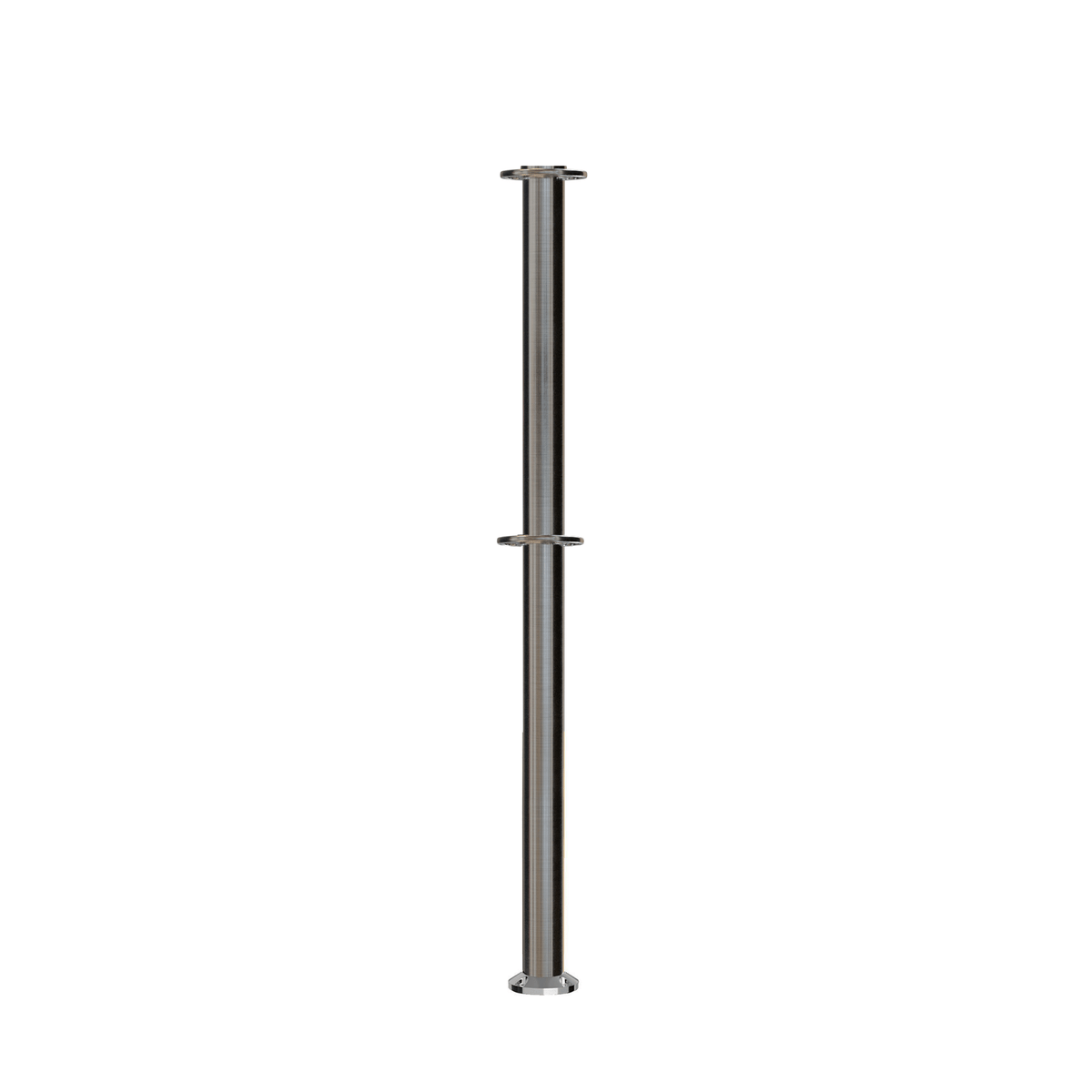 Flat Top Dual Rope Stanchion with Fixed Base - Montour Line CXLineDF - Crowd Control Warehouse
