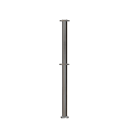 Flat Top Dual Rope Stanchion with Fixed Base - Montour Line CXLineDF - Crowd Control Warehouse