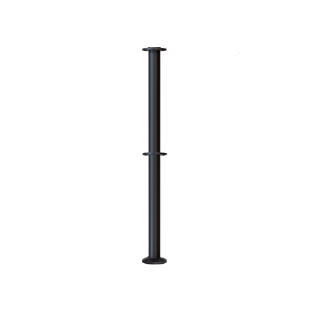 Flat Top Dual Rope Stanchion with Fixed Base - Montour Line CXLineDF - Crowd Control Warehouse