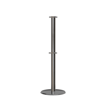 Flat Top Dual Rope Stanchion with Low Profile Base - Montour Line CXLineD - Crowd Control Warehouse