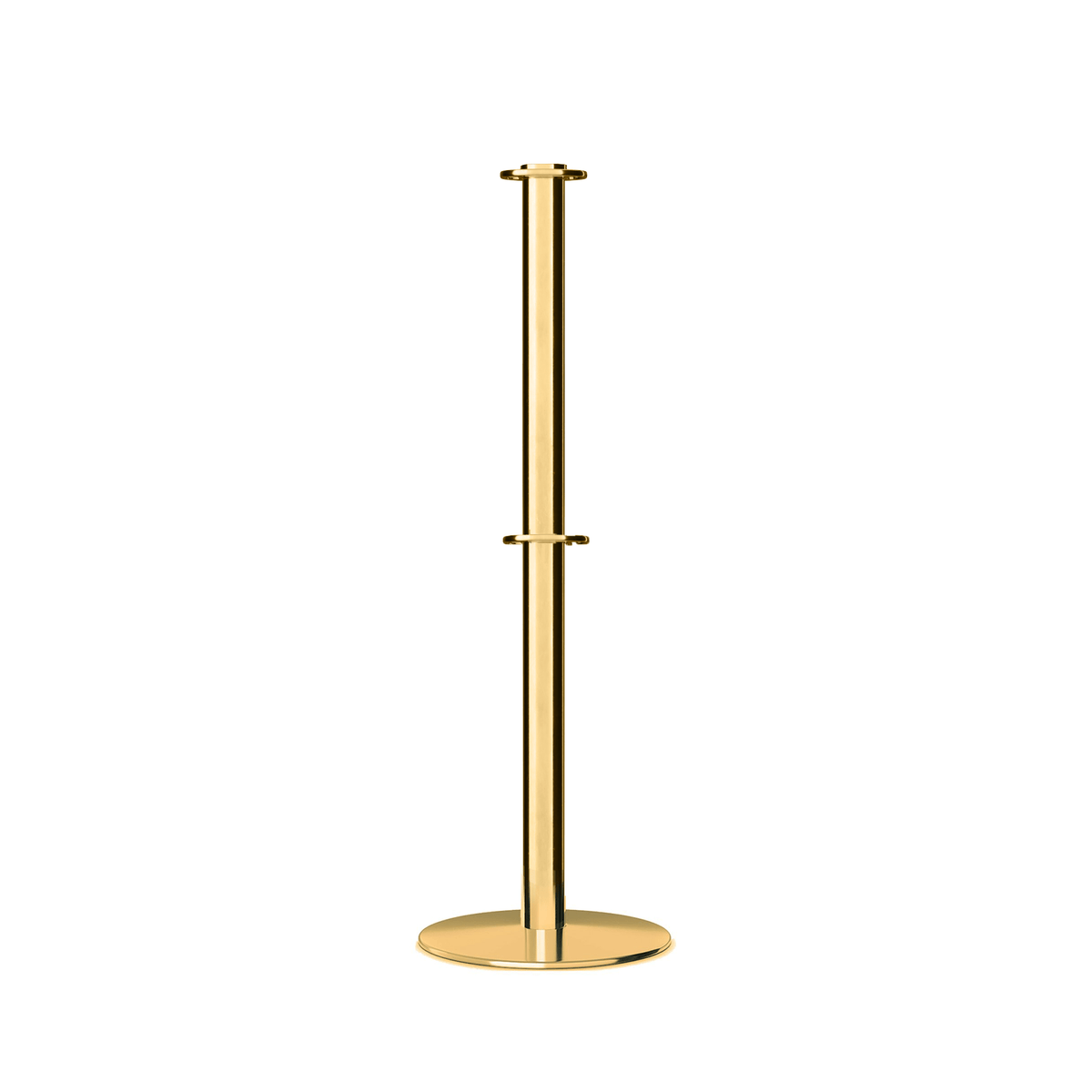 Flat Top Dual Rope Stanchion with Low Profile Base - Montour Line CXLineD - Crowd Control Warehouse