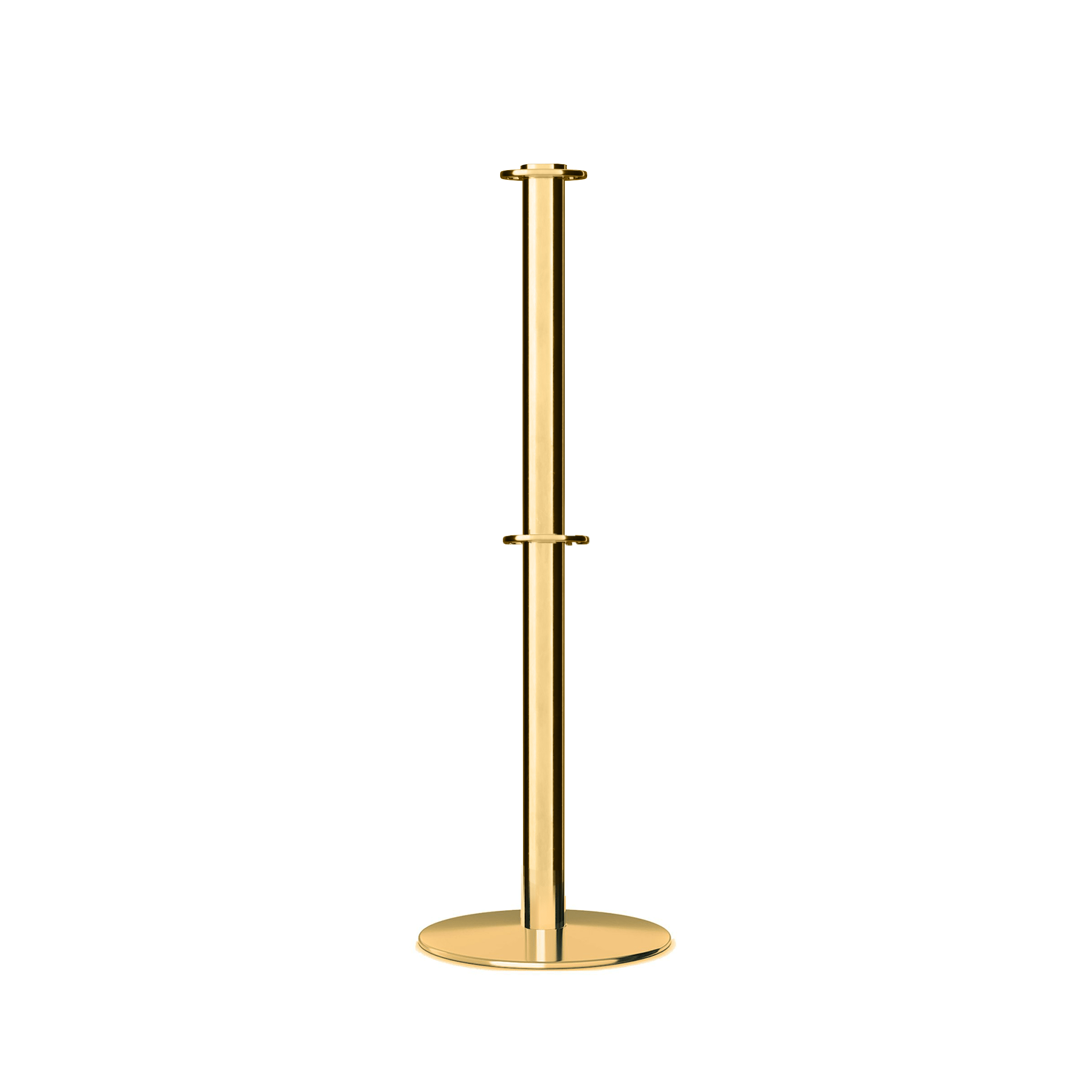 Flat Top Dual Rope Stanchion with Low Profile Base - Montour Line CXLineD - Crowd Control Warehouse
