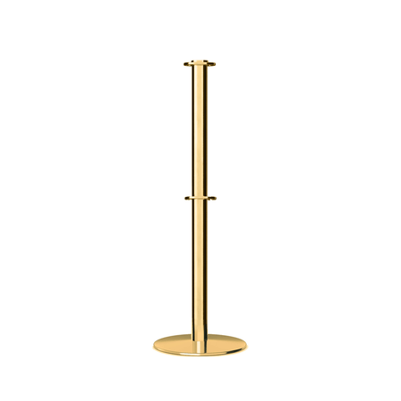 Flat Top Dual Rope Stanchion with Low Profile Base - Montour Line CXLineD - Crowd Control Warehouse