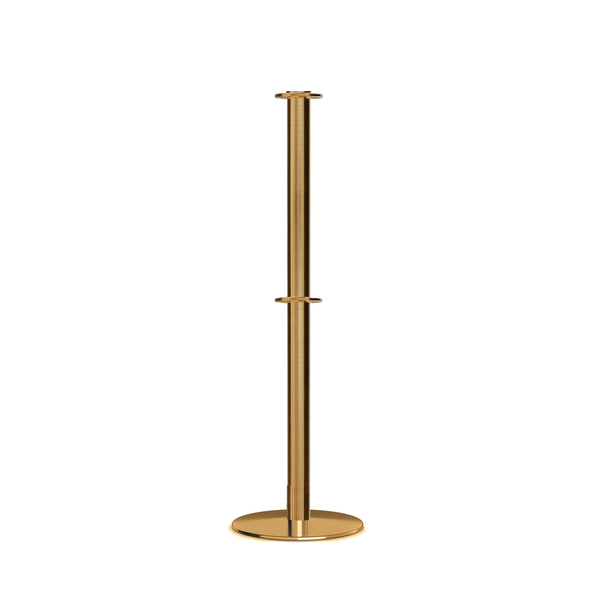 Flat Top Dual Rope Stanchion with Low Profile Base - Montour Line CXLineD - Crowd Control Warehouse