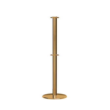 Flat Top Dual Rope Stanchion with Low Profile Base - Montour Line CXLineD - Crowd Control Warehouse